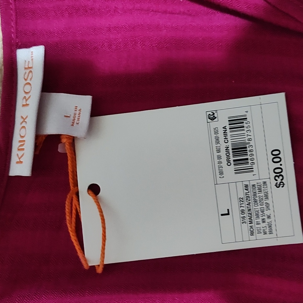 Knox Rose NWT Women's Rich Magenta V-Neck Dress Sz L - Picture 6 of 7